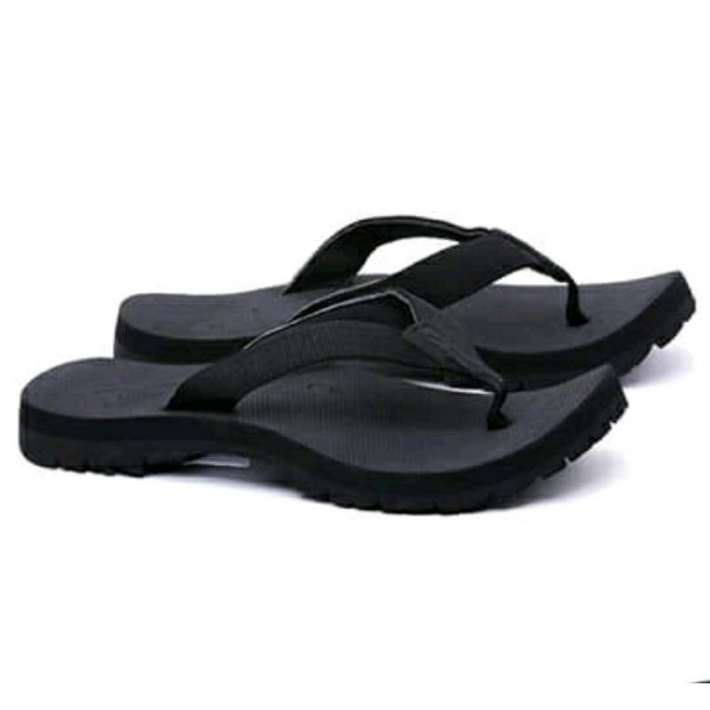 Sendal Jepit Gunung Pria / Hikking Sandal Rumahan Cowok Remaja / Sendal Empuk Hitam Biru, 44