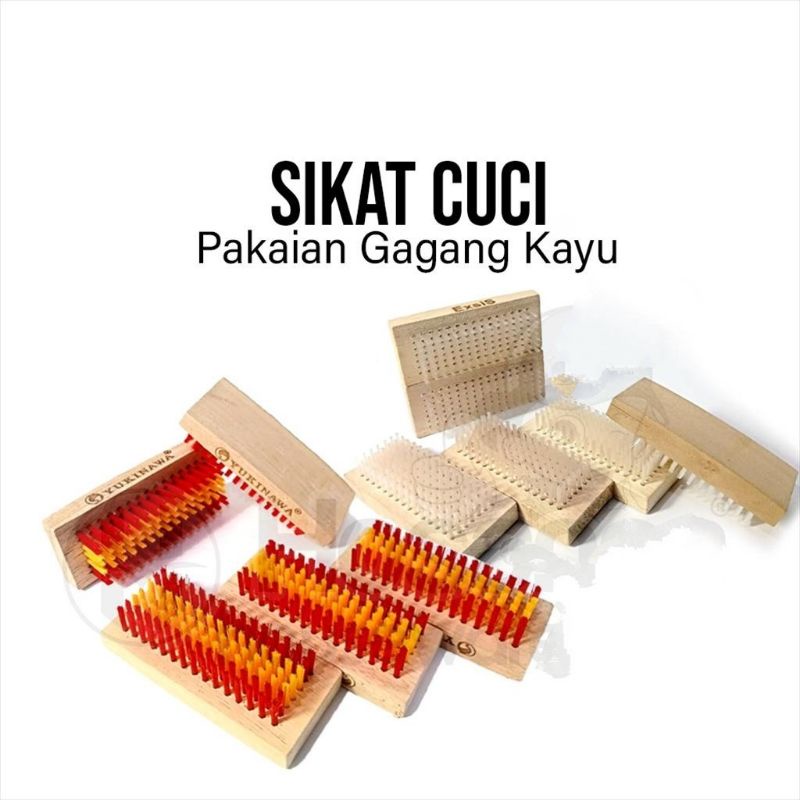 Sikat Cuci Baju / Sikat Kayu / Sikat Cuci Kayu/ Sikat Pembersih / Sikat Cuci Gagang Kayu