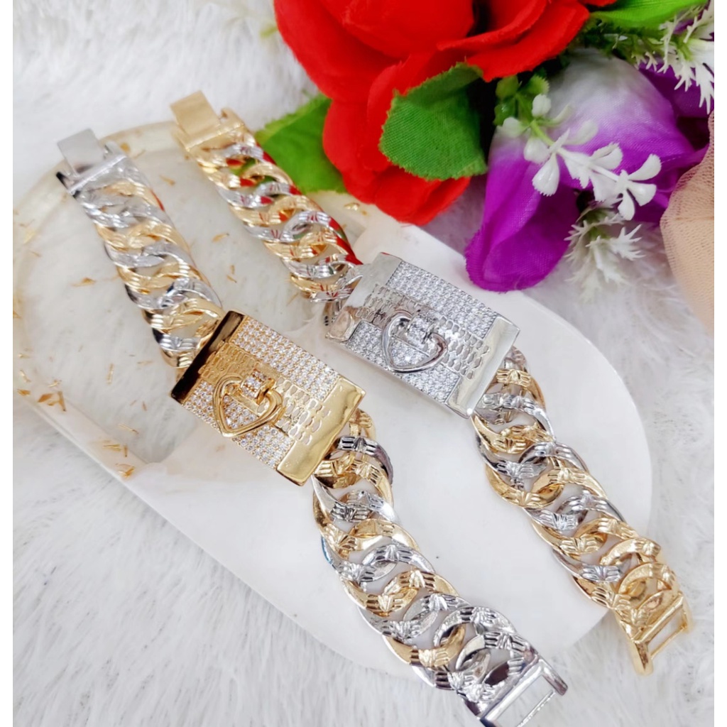 Gelang Xuping Permata Rantai Kombinasi Lapis Emas 18k F62.63