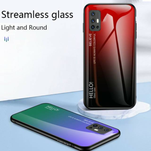 VIVO V19 SOFT CASE GLASS PREMIUM GRADIENT