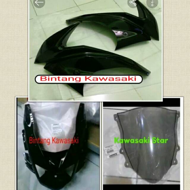 Fairing coak set ninja rr new hitam barong hitam visor ninja rr new original