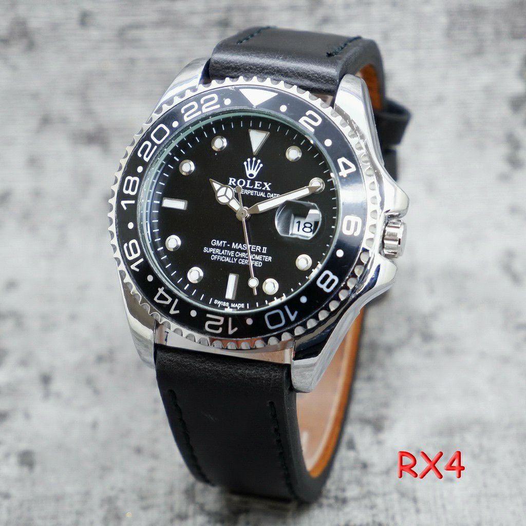 Jam Tangan Pria Kulit Rolex Date
