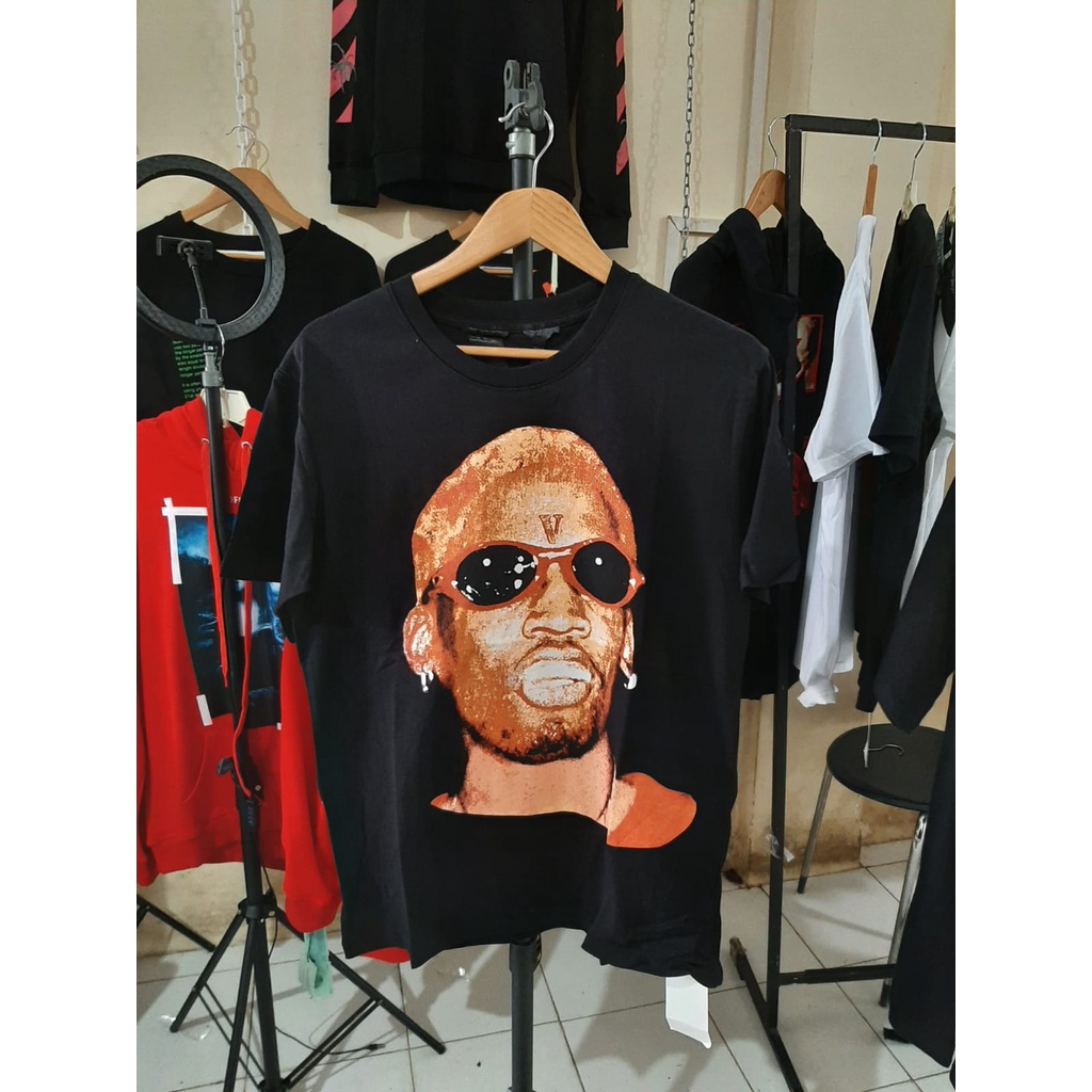 Vlone T-shirt Art '' Rodman Airbrush"/ NBA Basket Dennis Rodman Face Premium