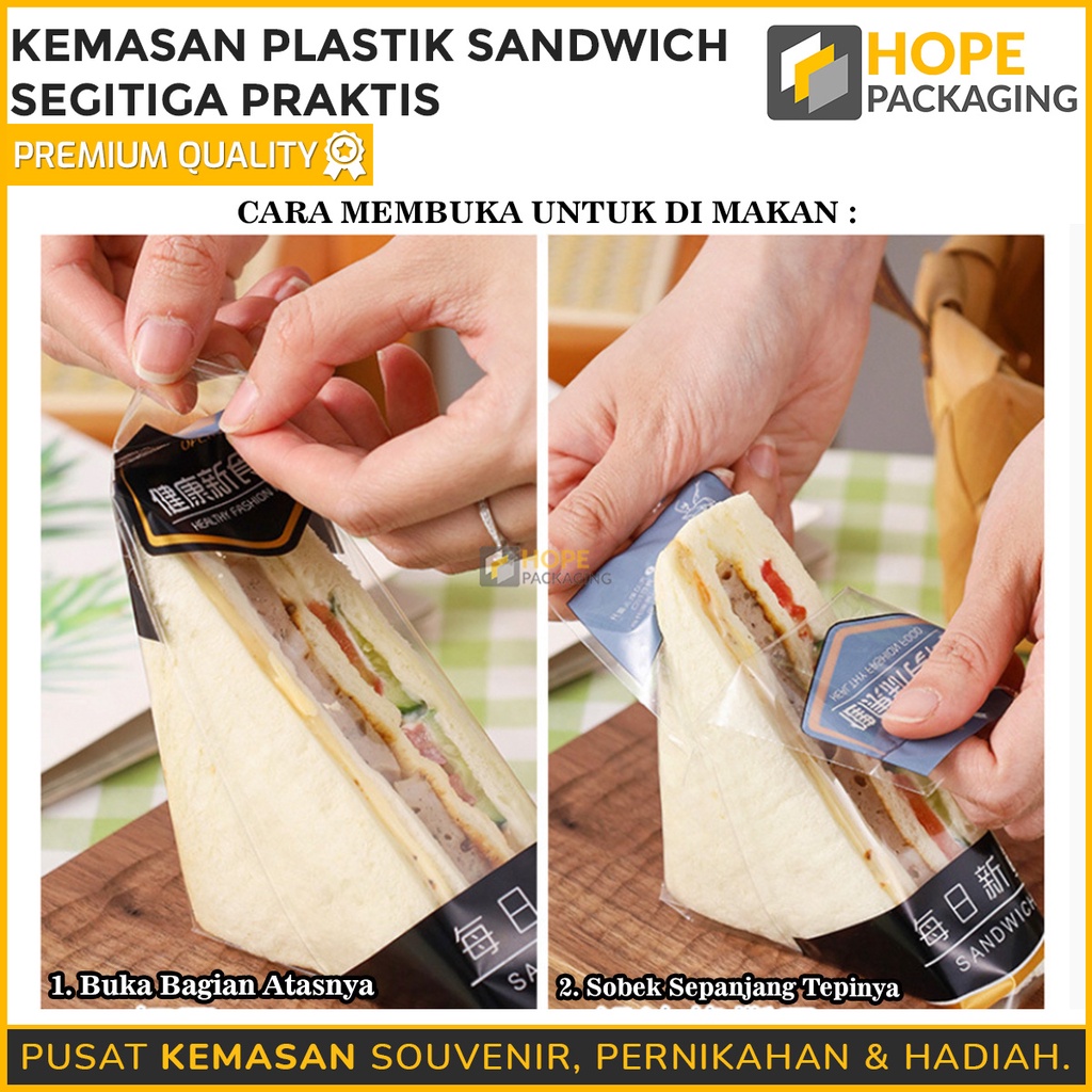 [ISI 20 pcs] Kemasan plastik sandwich Uk. 20.5cm x 5.5cm segitiga praktis