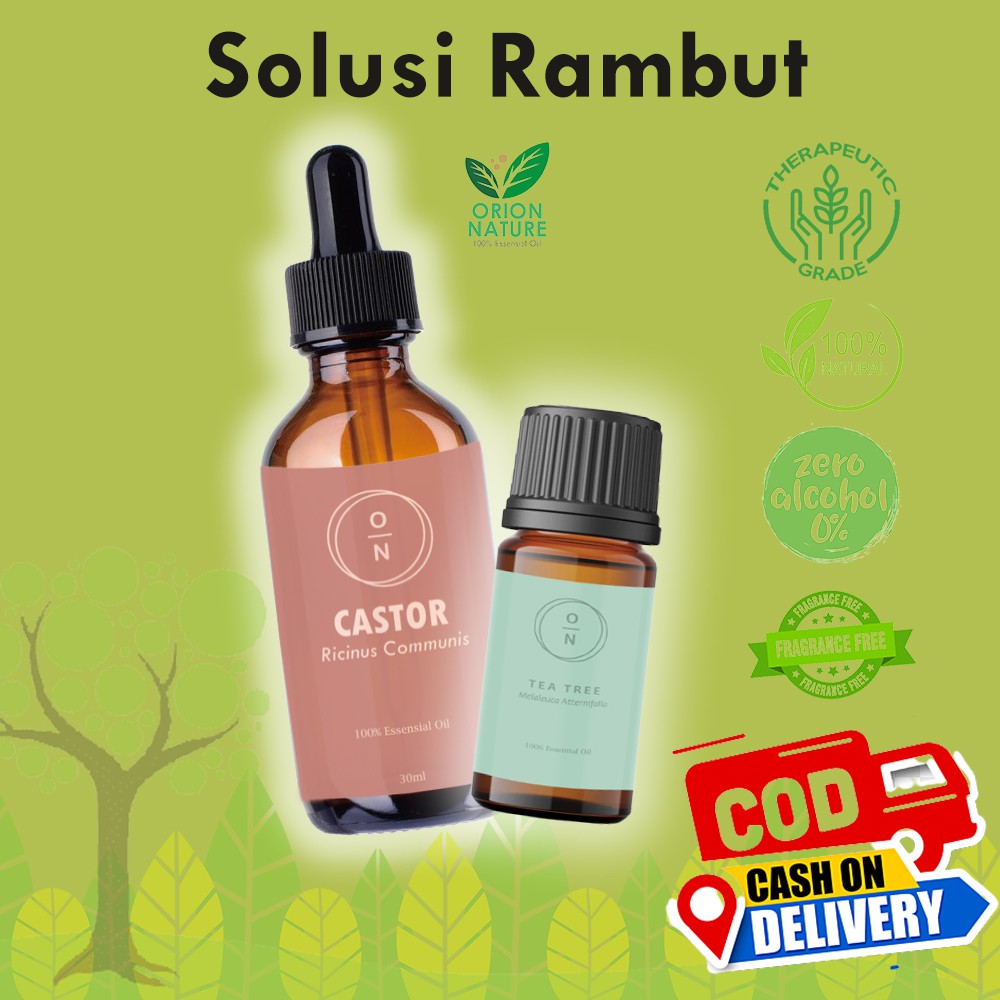 Orion Nature Hair Oil Tea Tree With Castor Oil Treatment Rambut Rontok Kebotakan Ketombe Bandel