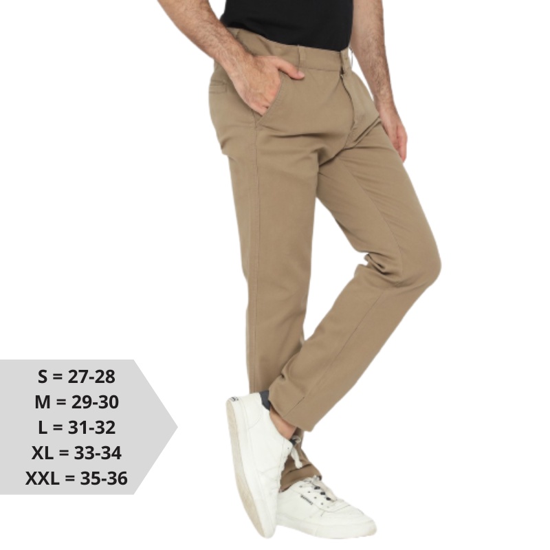 CELANA CHINO PRIA SLIMFIT WARNA MOCCA