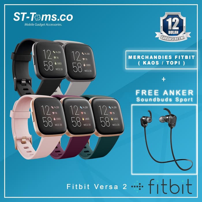 Fitbit Versa 2 / Versa2 Health and Fitness Smartwatch - Petal