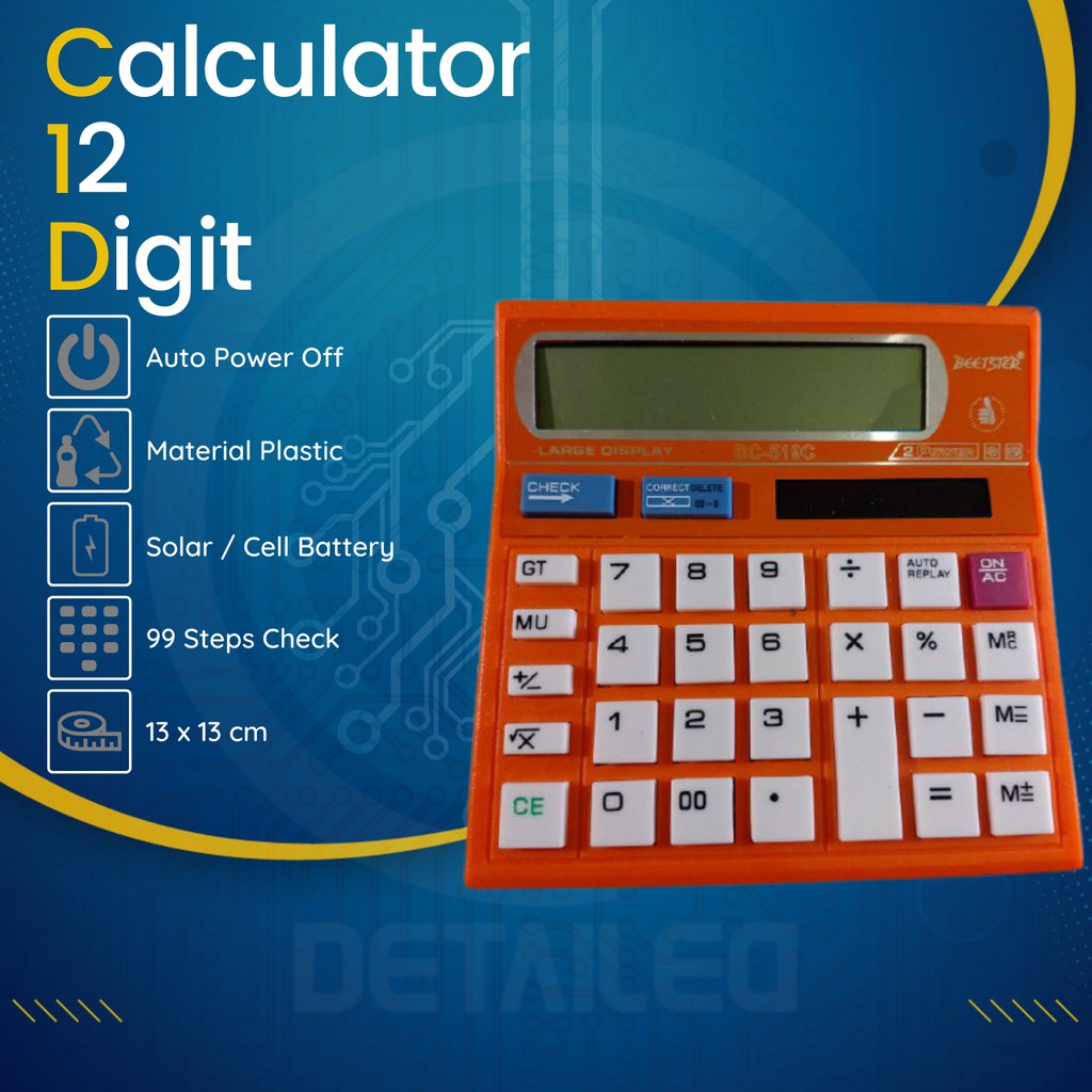 

Kalkulator Dagang Ukuran Besar Berkualitas 12 Digit Beetster Murah