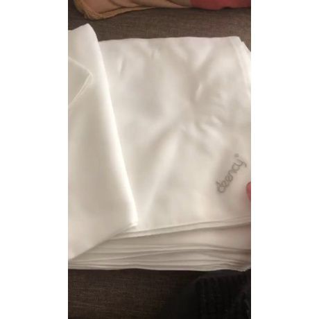 hijab segiempat voal polos pemium Deenay original Liza snow white (putih) jahit tepi logo bordir