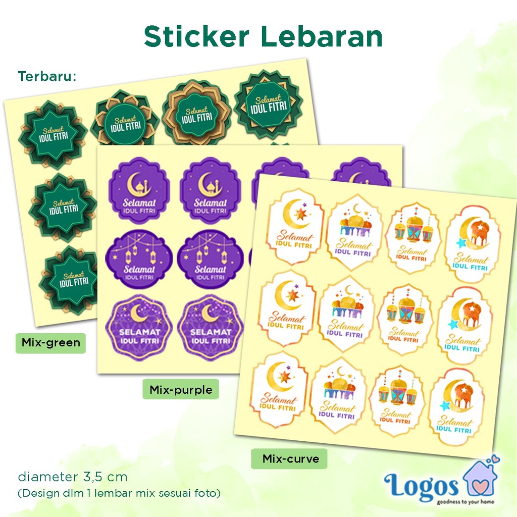 

Sticker Lebaran Mix stiker Ucapan Selamat Idul Fitri gift tag hampers paket lebaran