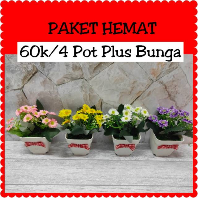  dapat 4 Bunga  Plastik  ZINNIA Mini Artificial Shopee 