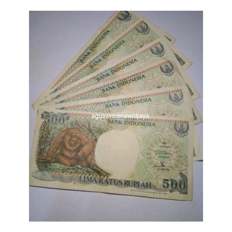 uang kuno 500 gambar monyet taun 1992