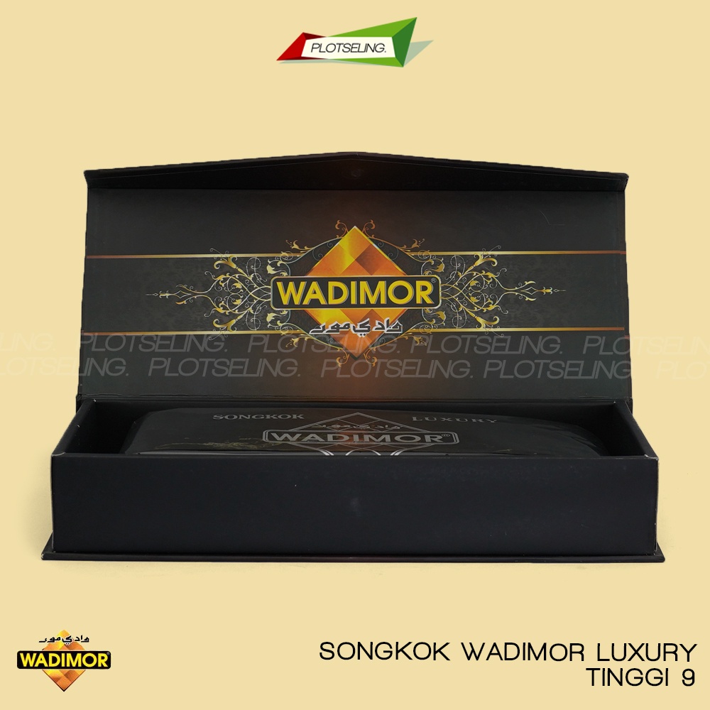 Songkok Premium WADIMOR LUXURY Tinggi 9 ORIGINAL Peci Solat Hitam Mewah Pria Dewasa Kopiah Sholat Anak Laki Santri Pesantren Polos Kopyah Haji Beludru Pendek Motif Warna Putih Full Bludru Bordir Batik NU Kopeah Susun Bulat Shalat Nasional Ori Ukuran Jumbo