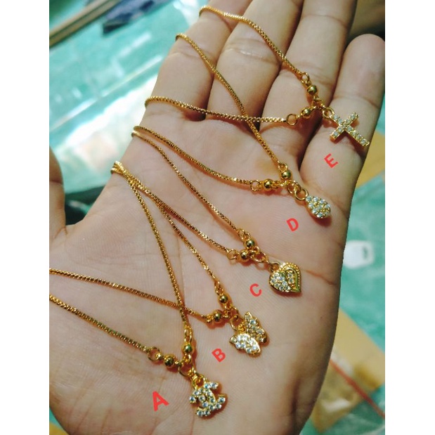 Perhiasan anak anak motif pilihan Kalung Titanium lapis emas 22k anti karat