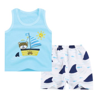 Setelan vest anak import motif SHIP