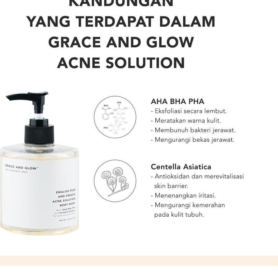 Update Grace and Glow English Pear and Freesia Anti Acne Solution Body Wash + Body Serum