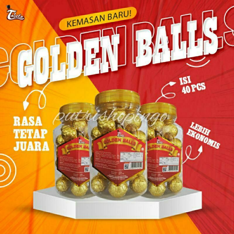 1 Toples Cokelat Tobelo Golden Ball ~ Parcel Lebaran