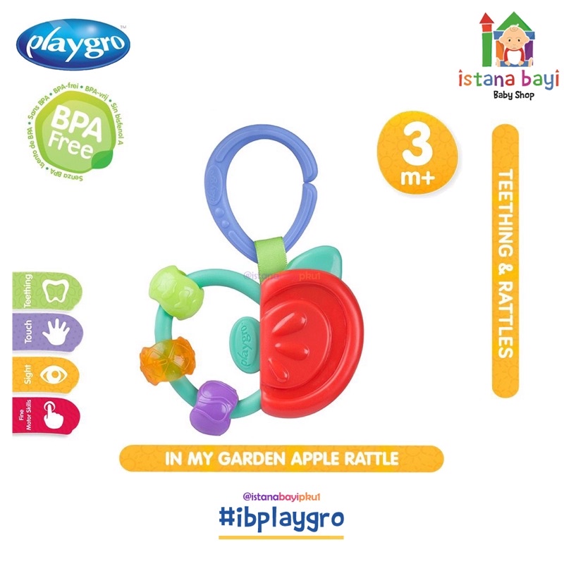 Playgro My Garden Apple Rattle - Mainan Teether Anak