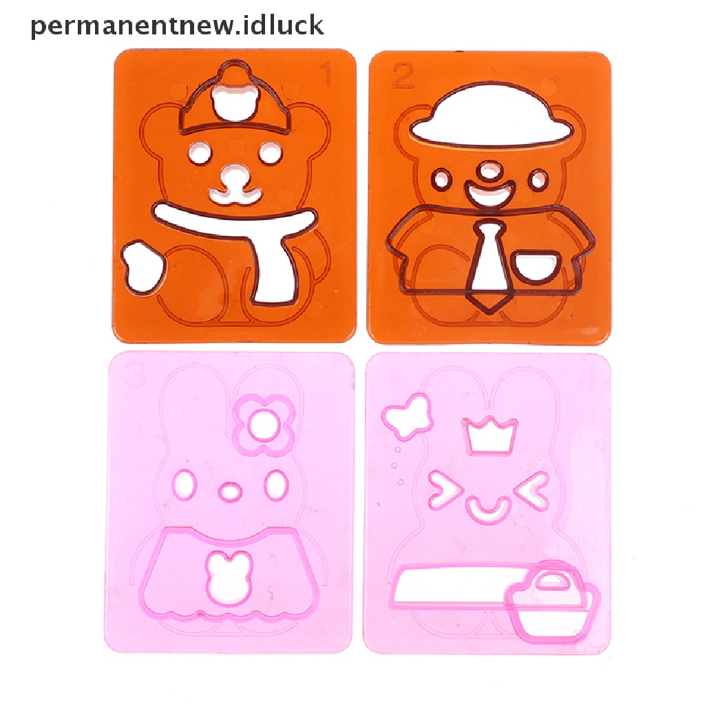 1 Pasang Cetakan Nasi Sushi Bentuk Boneka Dress Up 3D Untuk Aksesoris Dapur