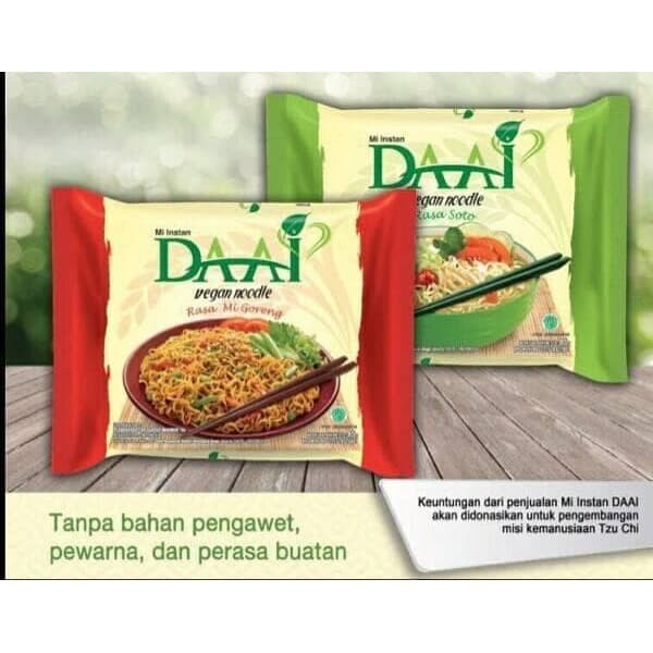

vegetarian daai mie instant bisa campur vegan