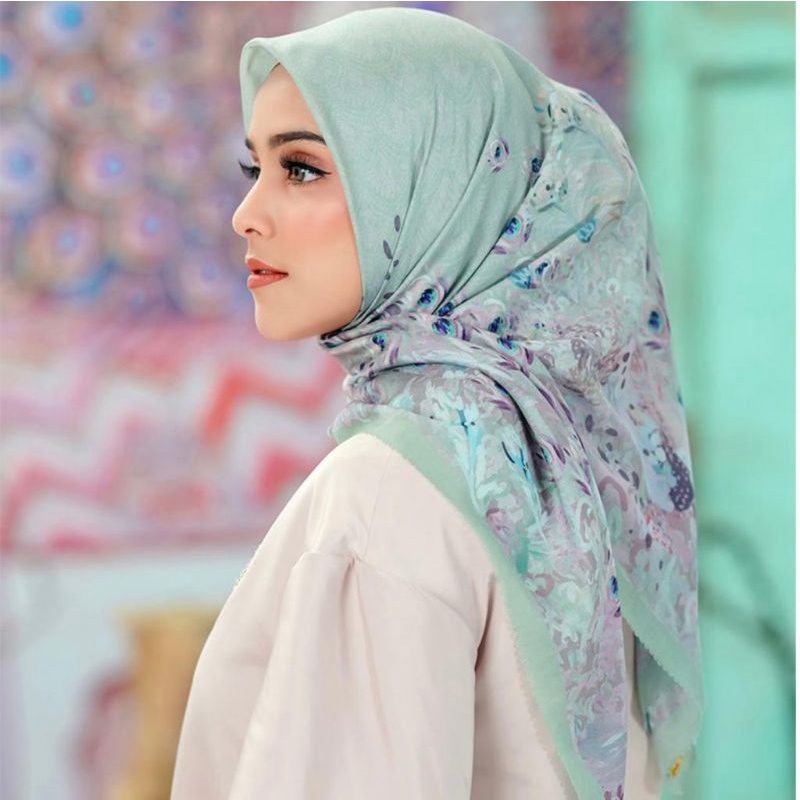 Buttonscarves Ederra Voal Square - Lichen (SIAP GOSEND)