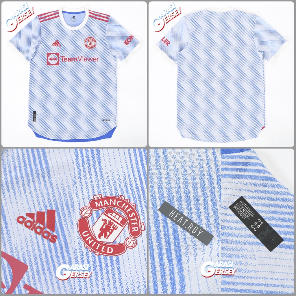 Jersey Sepak Bola MU Away Player Issue 2021/2022 Man United Away Patch Coppa