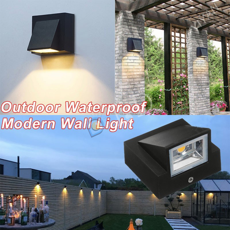 [COD] Lampu Dinding Modern Minimalis Lampu Pagar Lampu Teras Lampu Taman 220V Anti Air Warm White Lampu LED carport teras anti air minimalis garasi Dekorasi Rumah Waterproof Warm White LED outdoor waterproof wall lamp Garden Porch Light Lighting Aluminum