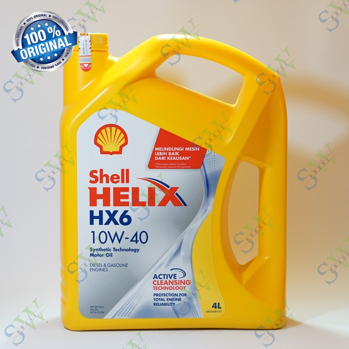Oli Mobil Shell Helix HX 6 10W-40 4L / Oli Mesin Bensin Dan Diesel