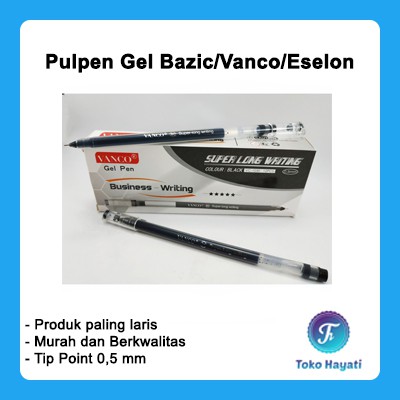 

(12 PCS) Pulpen Gel Murah Bazic/Vanco/Eselon