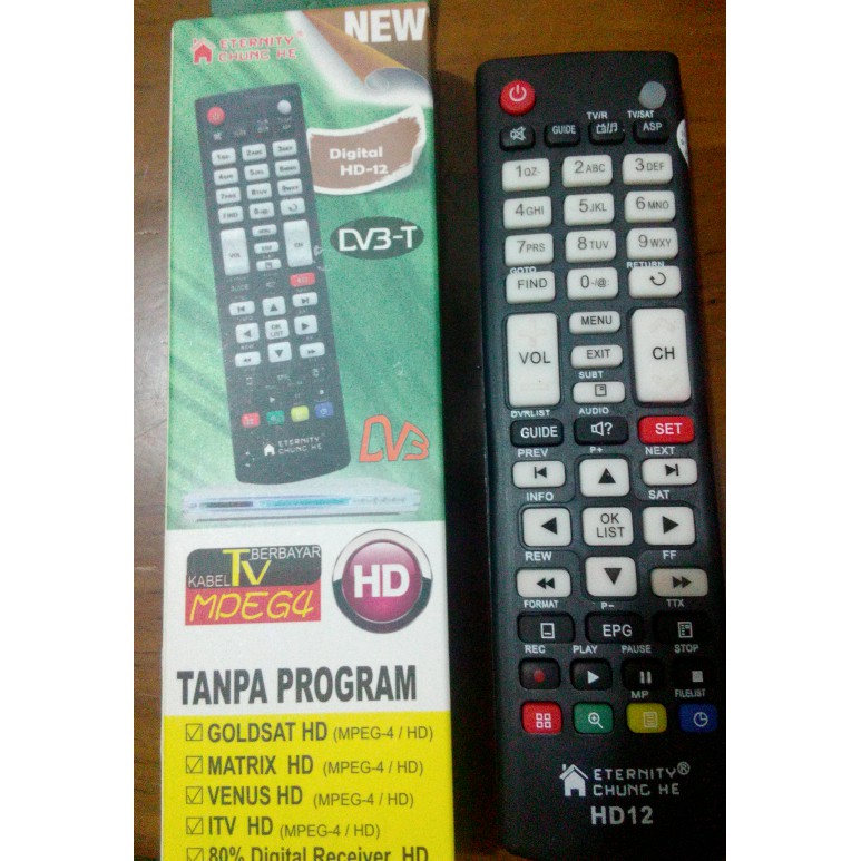 Remot digital HD/Receiver Parabola Mp 4 - Hitam