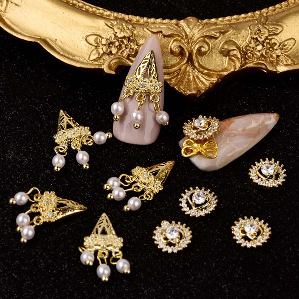 Mxbeauty 3D Kuku Rhinestones Charms Mewah Mutiara Kupu-Kupu Permata Manikur Aksesoris Perhiasan Kuku