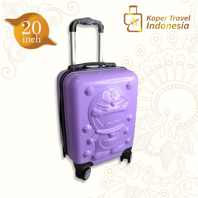 Koper 20 inch Robert Ansell Motif Doraemon Violet-Koper Mini-Koper Anak-Tas Koper-Koper Kabin