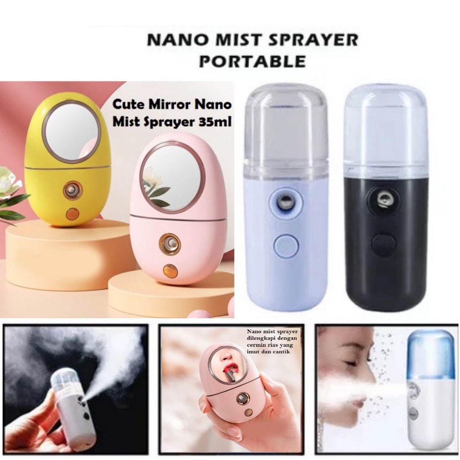 Trend-Nano Mist Spray Wajah Nano Sprayer Cermin Portable Facial Cooling Moisturizer Semprotan Air USB