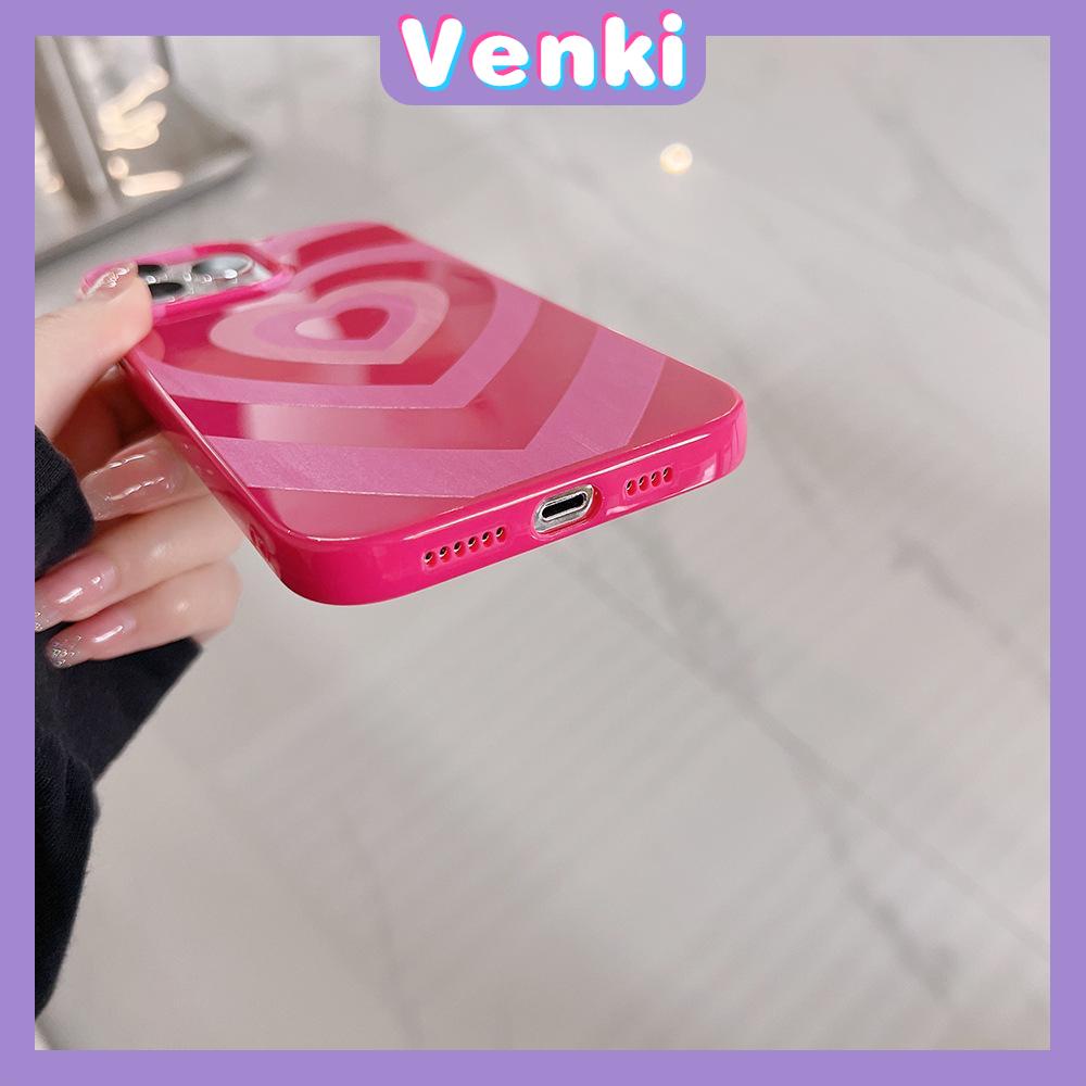 iPhone Case For 14 Series TPU Soft Case Glossy Pink Candy Case Camera Protection Shockproof Love Circle For iPhone 14 13 12 11 Plus Pro Max 7 Plus X XR