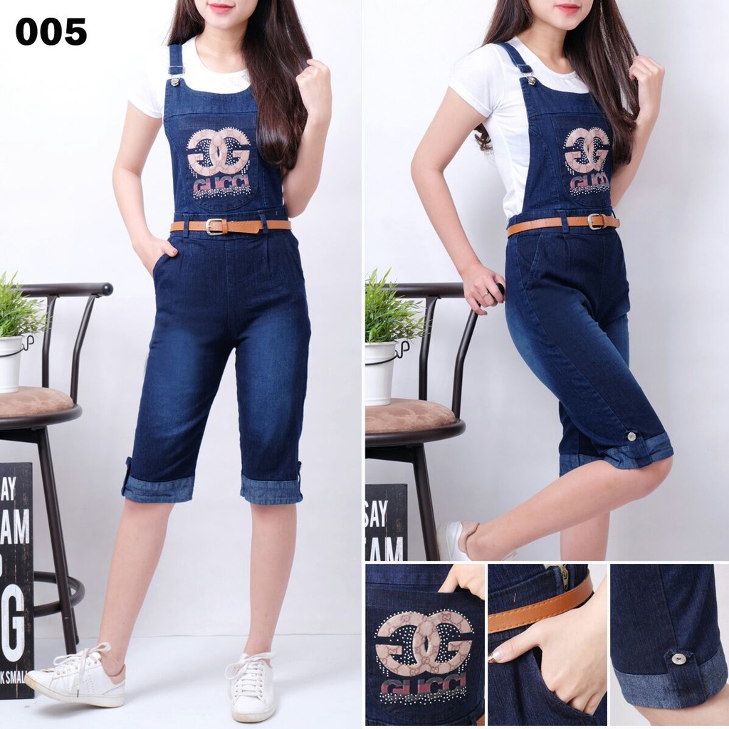 JS 05 GUCCI  OVERALL SELUTUT MODIS CELANA  KODOK JUMPSUIT 