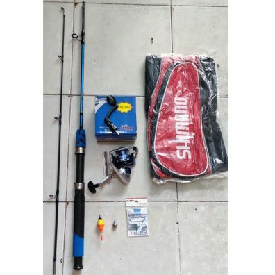 Paket 1set joran fiber 150cm reel daido besi 5bb free handle