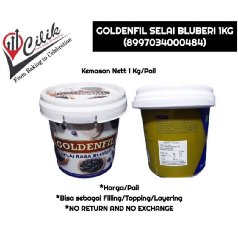 

goldenfil selai blueberi 1kg blueberry jam oles topping kue roti donat