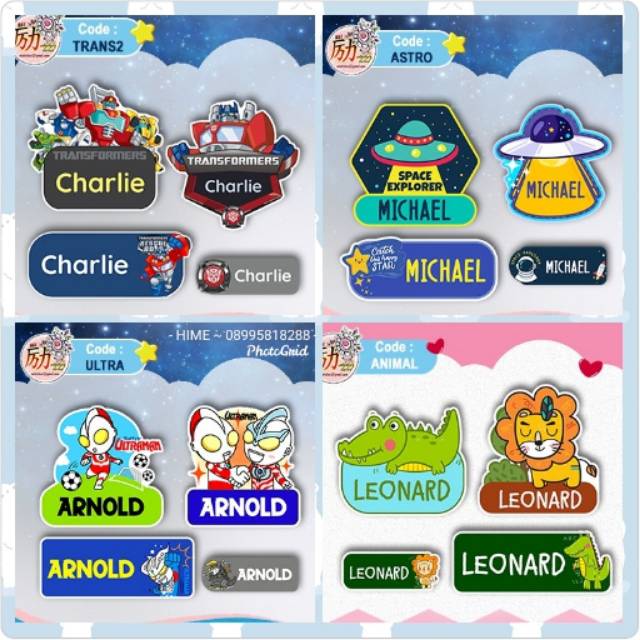 

❤️ Stiker Label Nama Waterproof - BOYS