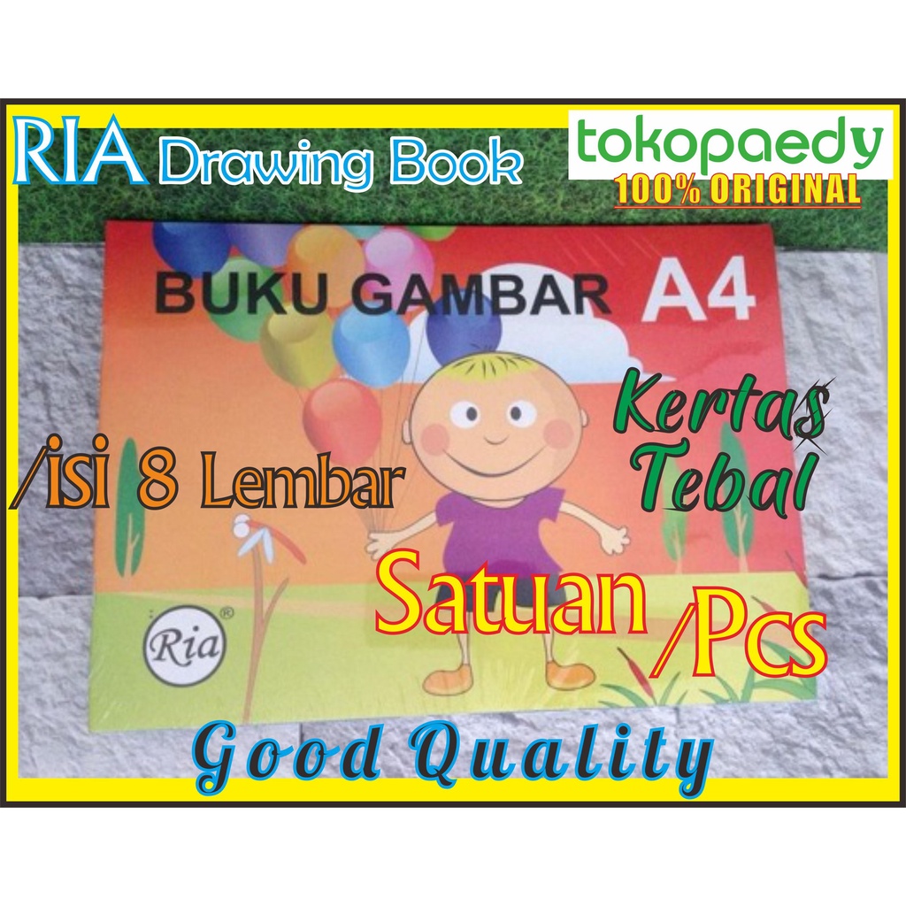 

[SATUAN] RIA Buku Gambar A4 /Drawing Book RIA Ukuran A4 /Isi 8Lembar Kertas TEBAL /RIA Ukuran Sedang