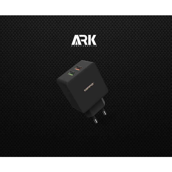 Hippo Adaptor ARK 2 30W Quick Fast Charging 3.0 Travel Adapter Kepala Casan Colokan Charger Rumah type C QC Dual Port Output