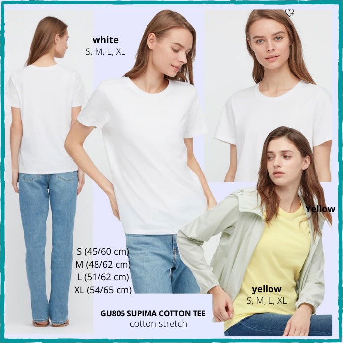 Baju Kaos Branded Wanita - GU BY UNIQLO 805 SUPIMA COTTON TEE