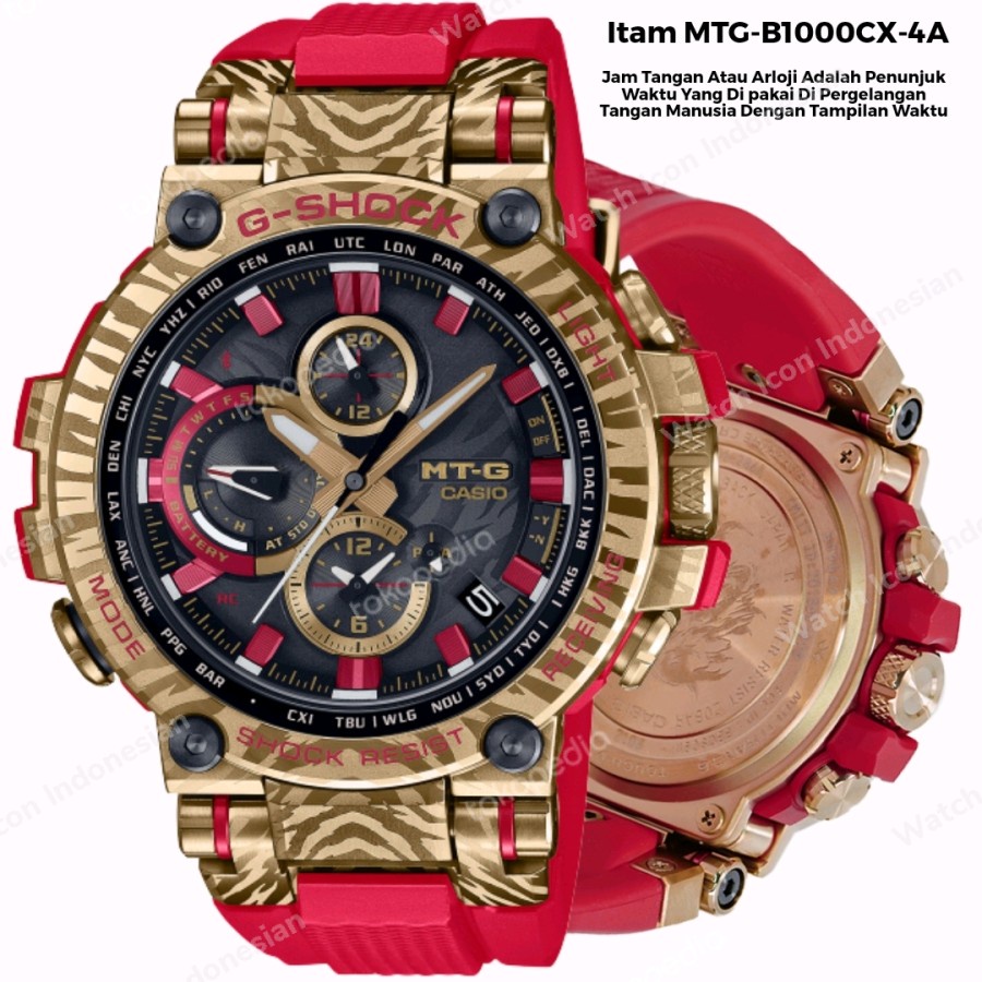New Jam Tangan Casio G-Shock Tiger Quartz Japan Movement MTG-B1000C Strap Rubber Jam Pria Trendy Bau