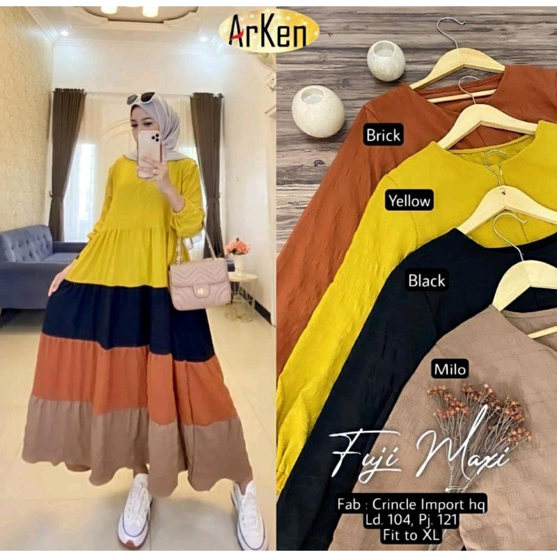 FUJI HOME DRESS BAJU GAMIS RAYON FIT TO XL