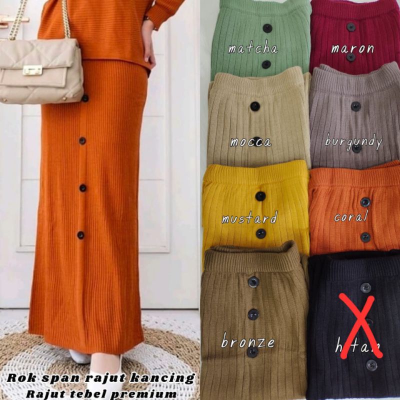 ROK SPAN RAJUT PREMIUM / ROK RAJUT PREMIUM / ROK PANJANG / ROK WANITA