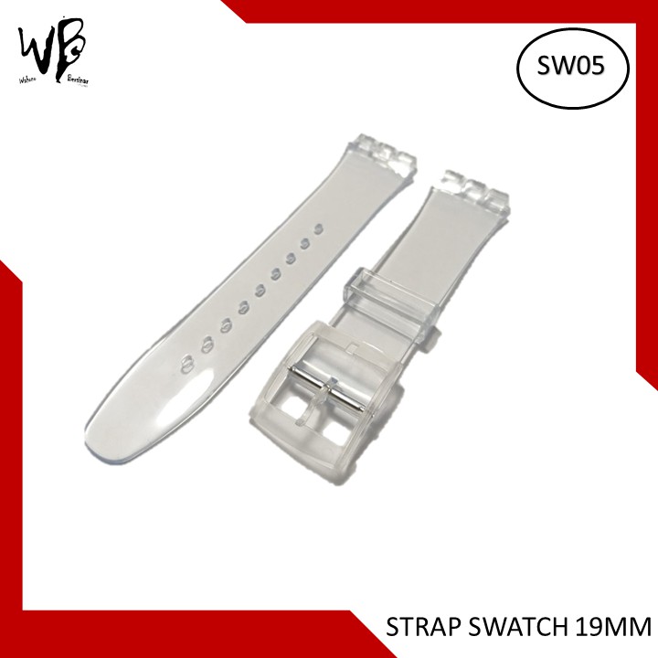 swatch strap fit size 19mm full Rubber transparan original oem