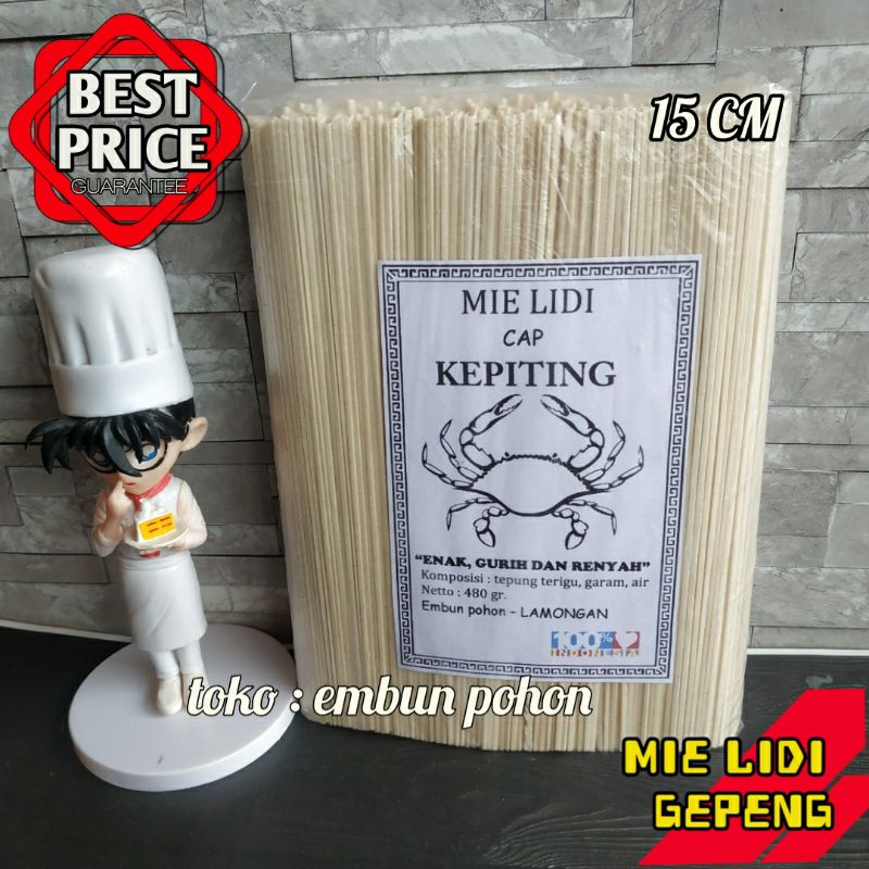 

MIE LIDI MENTAH KURUS 15 CM 1 KG CAP KEPITING