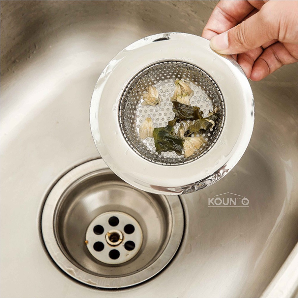 Saringan Wastafel Cuci Piring Stainless Steel Sink Strainer Filter Air Saringan Afur Bak Cuci Gelas