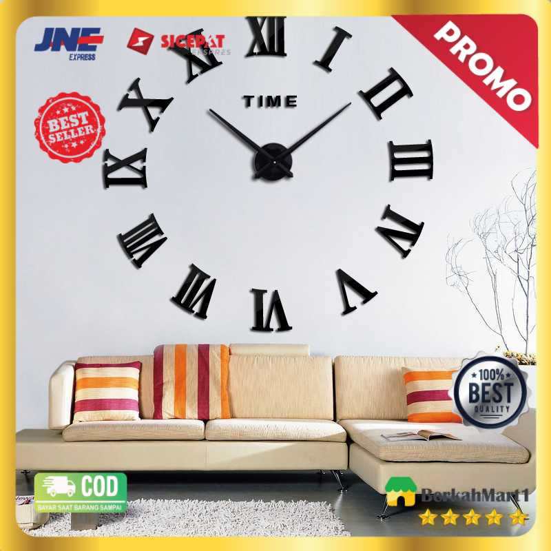 Jam Dinding Besar DIY Giant Wall Clock Quartz 80-130cm - DIY-106