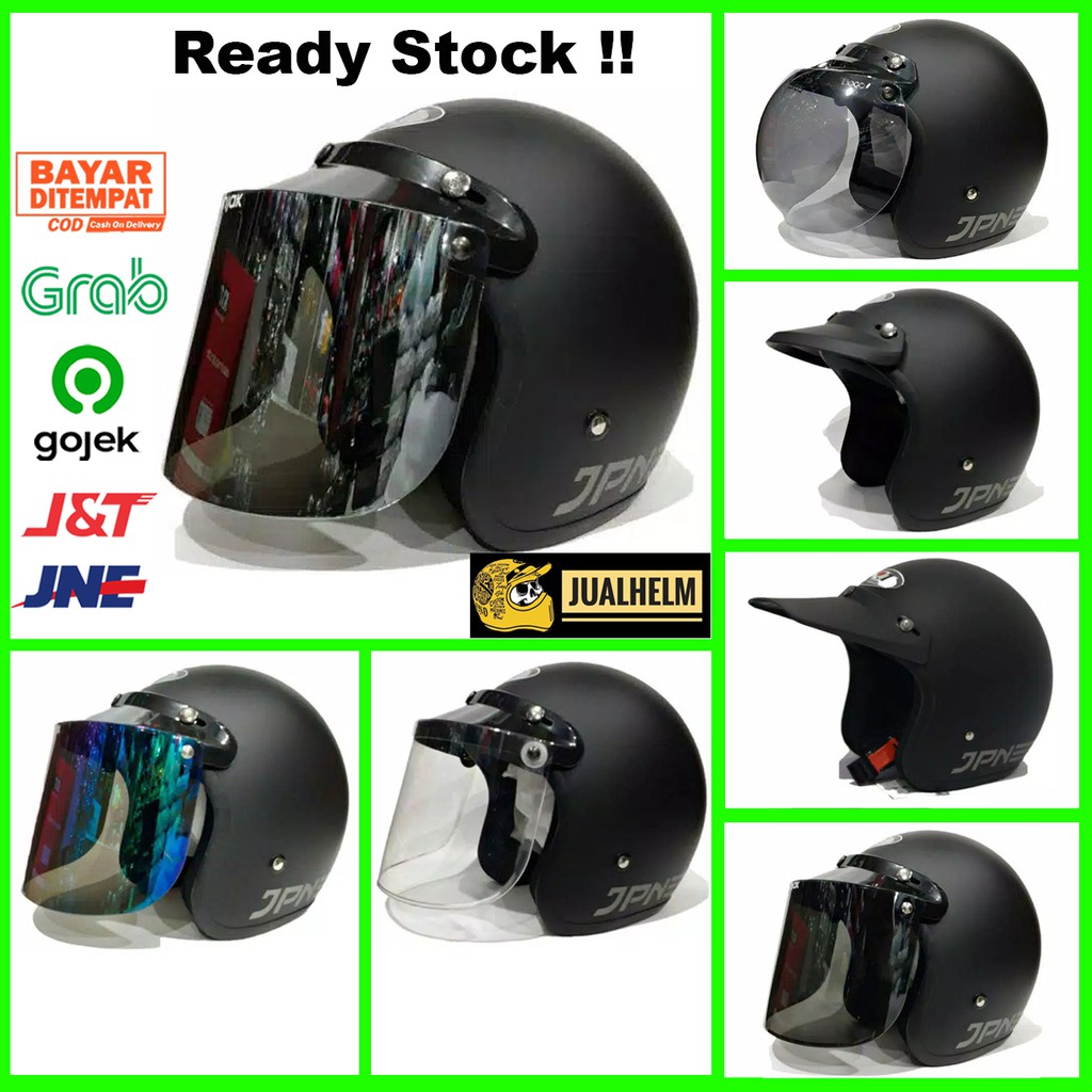 Helm Retro JPN ARC Black / Hitam Doff