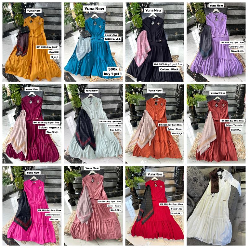 YUNA DRESS ORI JOURNEY/BUY  1GET 1/COD